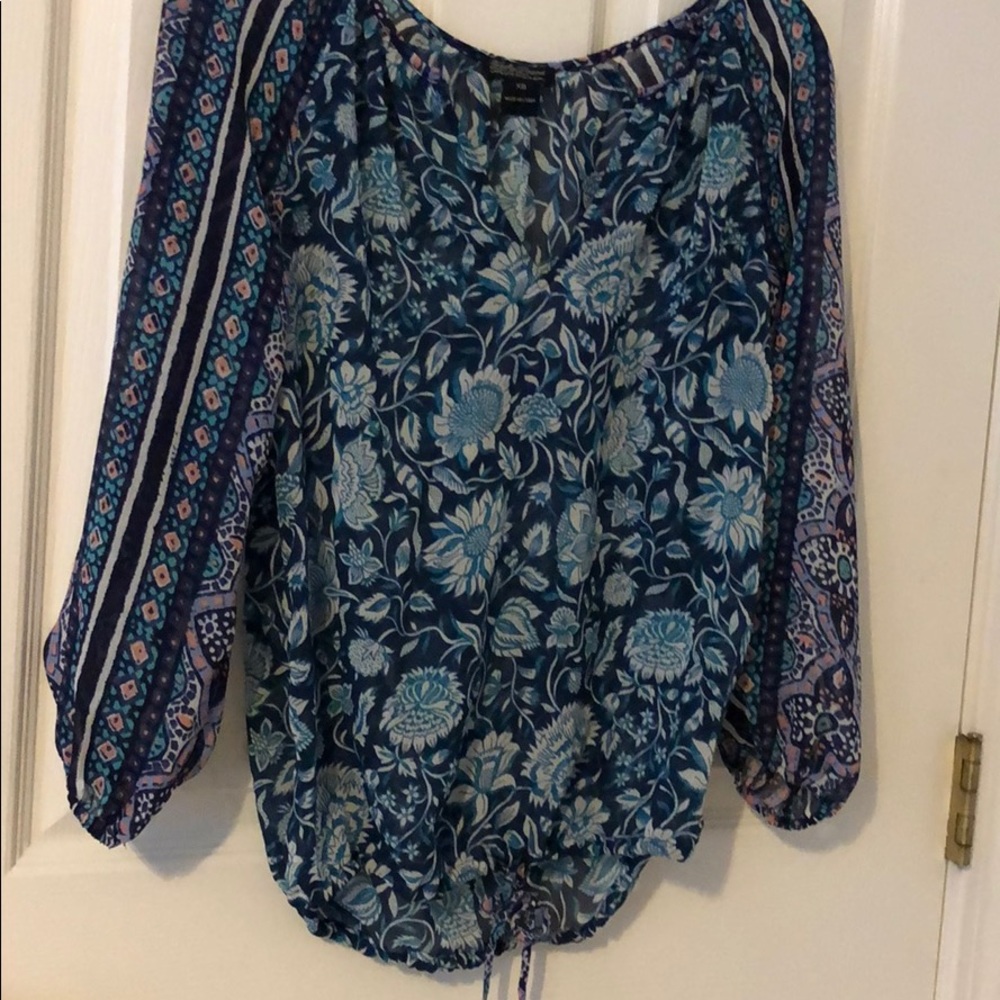 Lucky Brand floral blouse EUC Chiffon